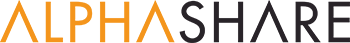 Alphashare Logo in Orange and Black